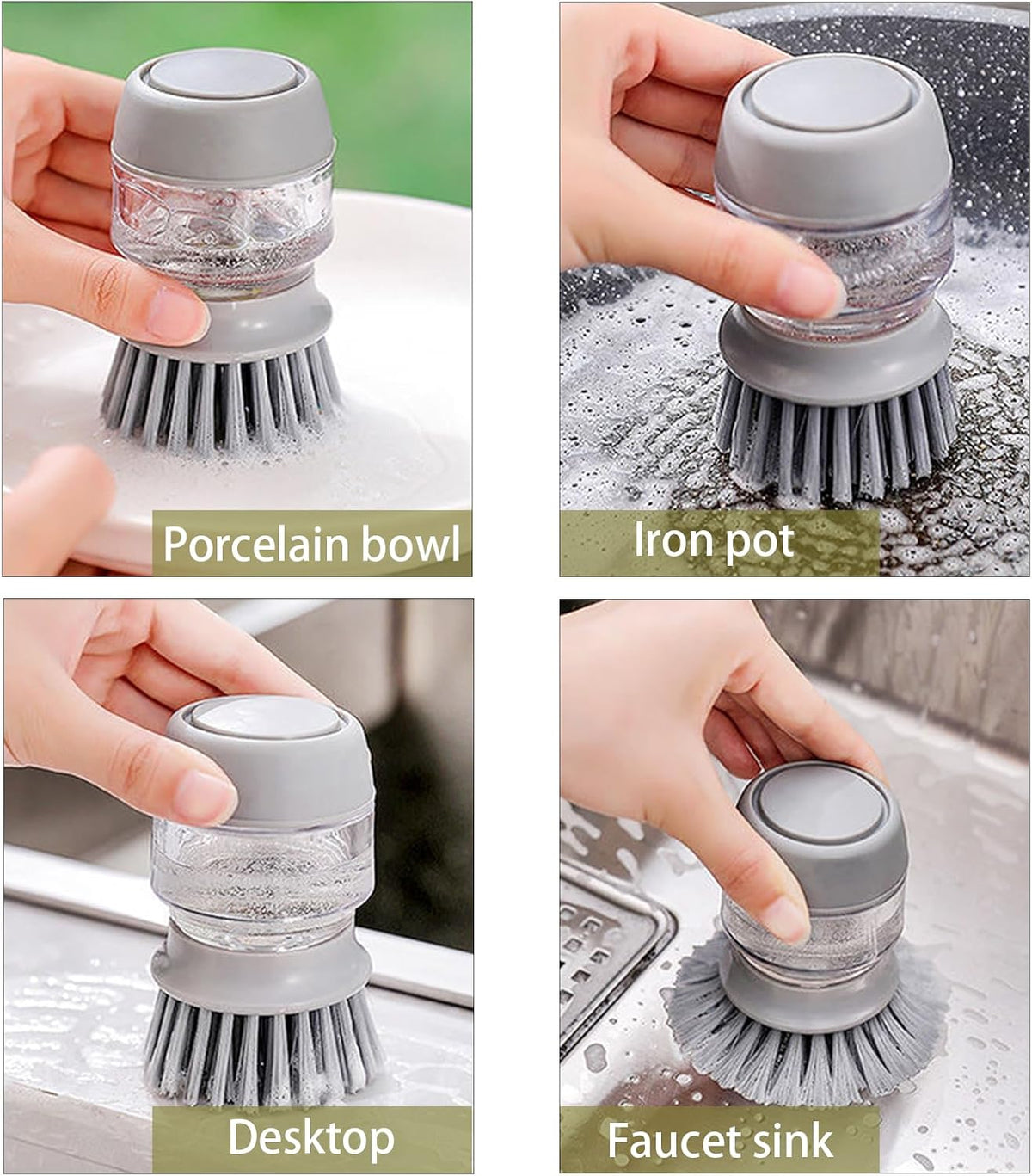Soap Dispenser with Dish Brush and Storage Bracket