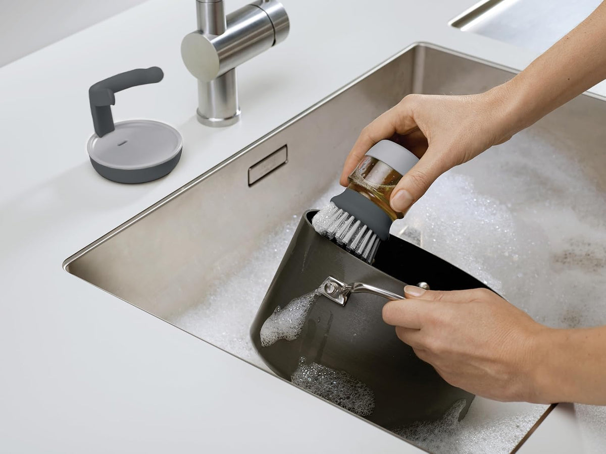 Soap Dispenser with Dish Brush and Storage Bracket